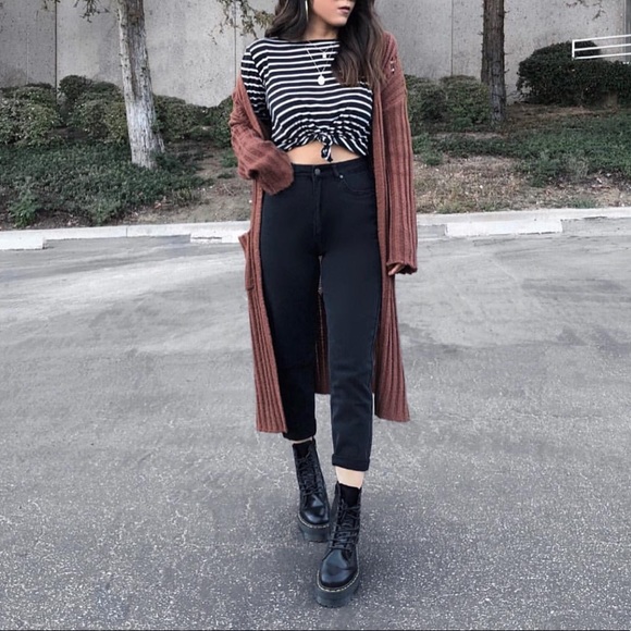 Sweaters - Rust Knit Cardigan